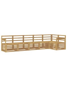 Set di divani da esterno 6 pcs Bianco 306 x 128,5 x 73 cm 2