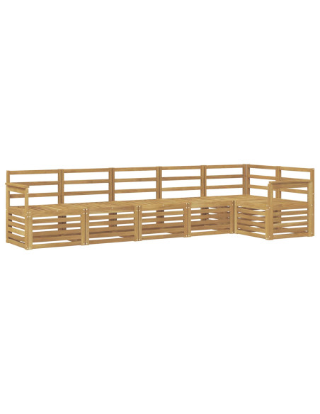 Set di divani da esterno 6 pcs Bianco 306 x 128,5 x 73 cm
