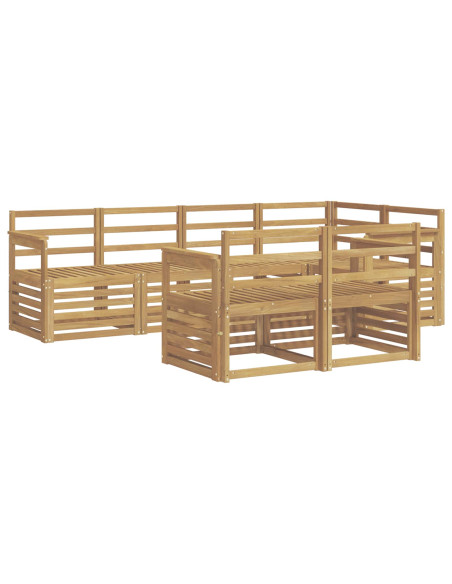 Set di divani da esterno 7 pcs Bianco 247 x 128,5 x 73 cm