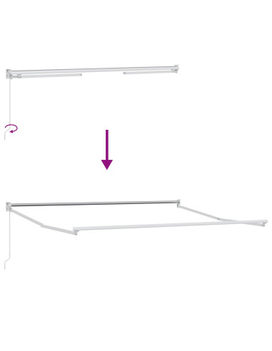 Tenda retrattile Grigio chiaro e bianco 4,5 × 3 m
