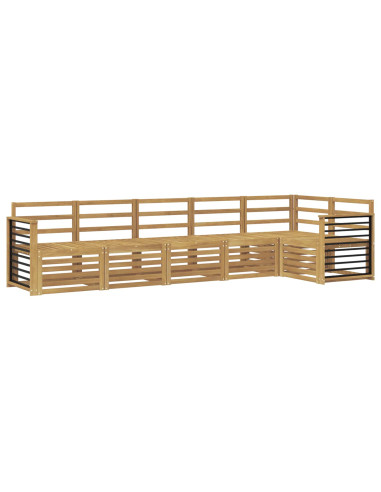 Set di divani da esterno 6 pcs Bianco 306 x 128,5 x 73 cm