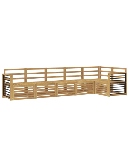 Set di divani da esterno 6 pcs Bianco 306 x 128,5 x 73 cm