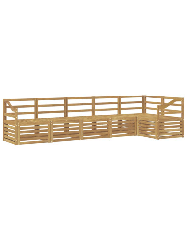 Set di divani da esterno 6 pcs Bianco 304 x 126,5 x 73 cm