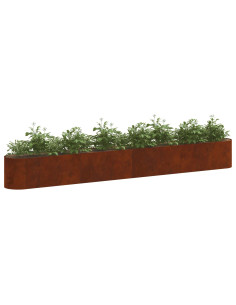 Letto rialzato da giardino Acciaio Corten 360 x 40 x 40 cm 2