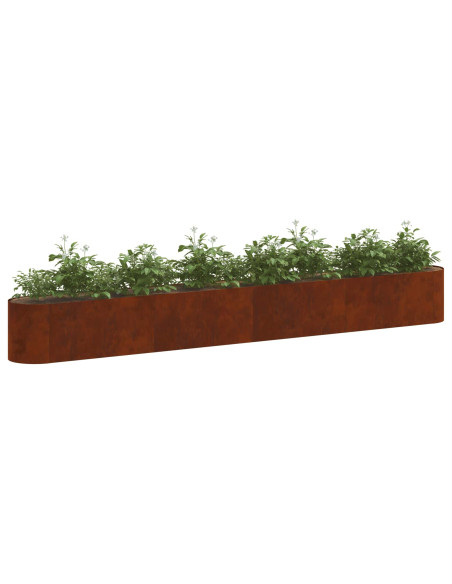 Letto rialzato da giardino Acciaio Corten 360 x 40 x 40 cm