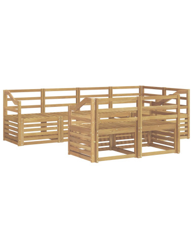 Set di divani da esterno 7 pcs Bianco 245 x 126,5 x 73 cm