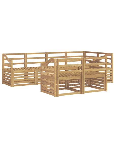 Set di divani da esterno 7 pcs Bianco 245 x 126,5 x 73 cm