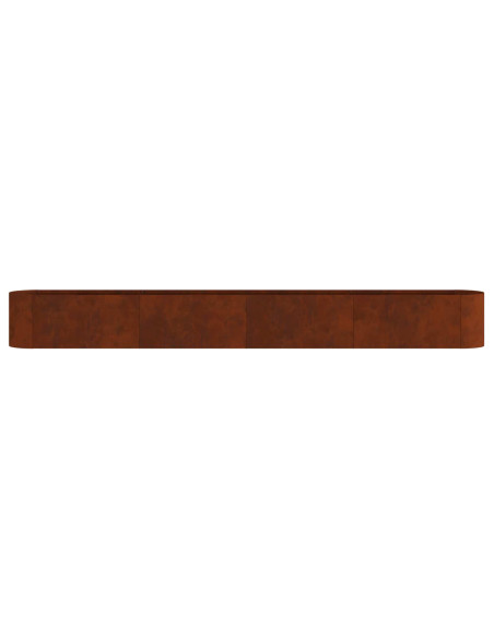 Letto rialzato da giardino Acciaio Corten 360 x 40 x 40 cm