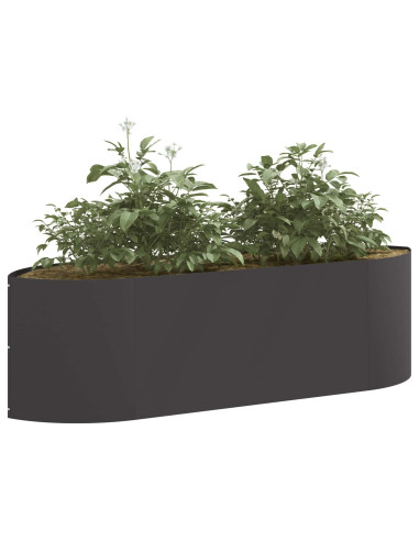 Letto rialzato da giardino Nero 140 x 40 x 40 cm Acciaio