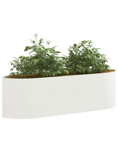 Letto rialzato da giardino Bianco 140 x 40 x 40 cm Acciaio