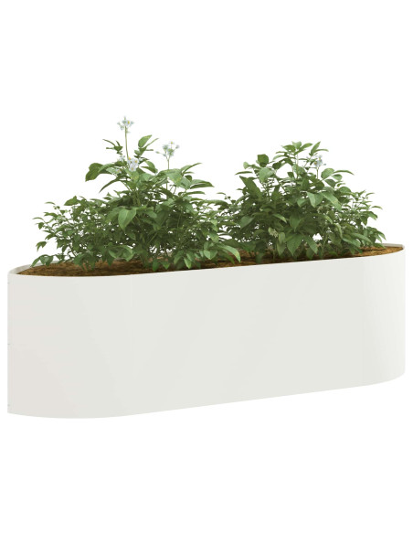 Letto rialzato da giardino Bianco 140 x 40 x 40 cm Acciaio