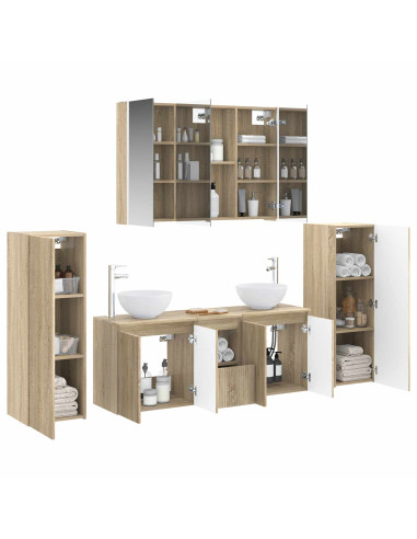 Set di mobili per il bagno 6 pcs Rovere Sonoma