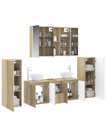Set di mobili per il bagno 6 pcs Rovere Sonoma