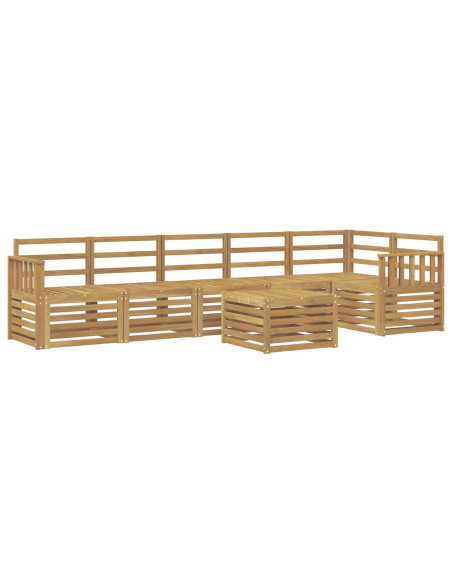 Set di divani da esterno 7 pcs Bianco 59 x 59 x 37 cm