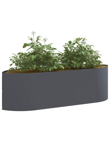 Letto rialzato da giardino Antracite 140 x 40 x 40 cm Acciaio