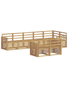 Set di divani da esterno 8 pcs Bianco 306 x 128,5 x 73 cm 2