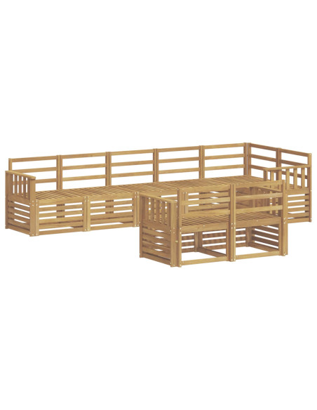 Set di divani da esterno 8 pcs Bianco 306 x 128,5 x 73 cm