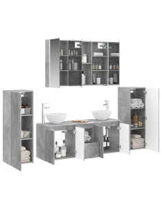Set di mobili per il bagno 6 pcs Grigio Cemento 2