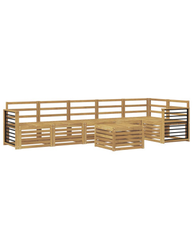 Set di divani da esterno 7 pcs Bianco 59 x 59 x 37 cm