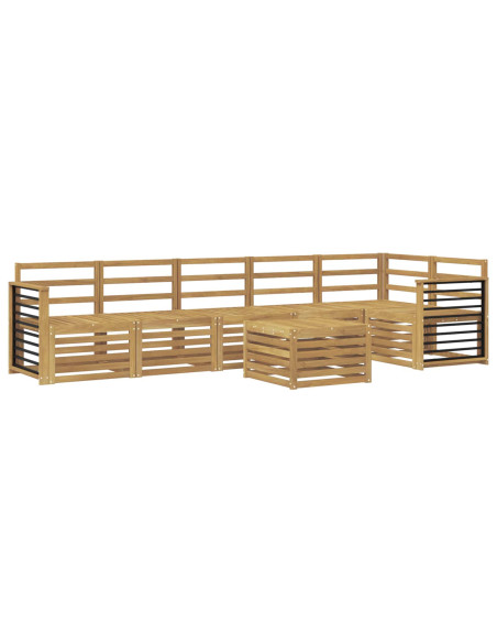 Set di divani da esterno 7 pcs Bianco 59 x 59 x 37 cm