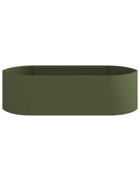 Letto rialzato da giardino Verde Oliva 140 x 40 x 40 cm Acciaio