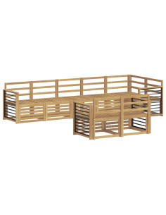 Set di divani da esterno 8 pcs Bianco 306 x 128,5 x 73 cm 2