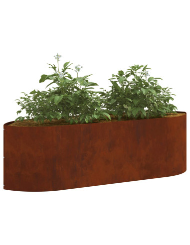 Letto rialzato da giardino Acciaio Corten 140 x 40 x 40 cm