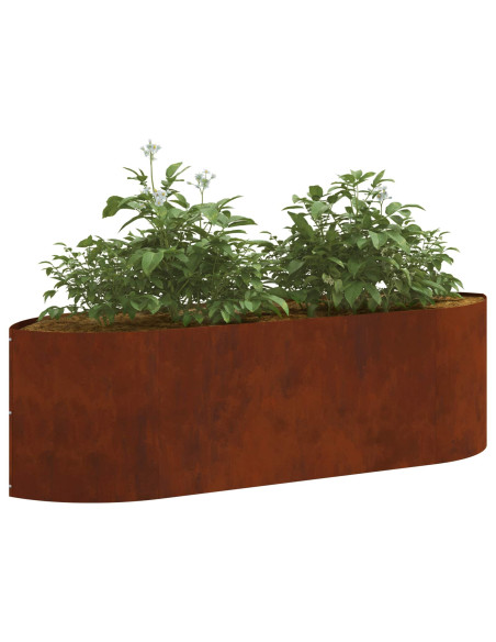 Letto rialzato da giardino Acciaio Corten 140 x 40 x 40 cm