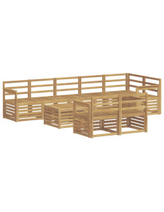 Set di divani da esterno 9 pcs Bianco 59 x 59 x 37 cm 2