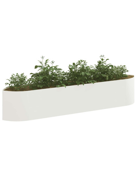 Letto rialzato da giardino Bianco 220 x 40 x 40 cm Acciaio