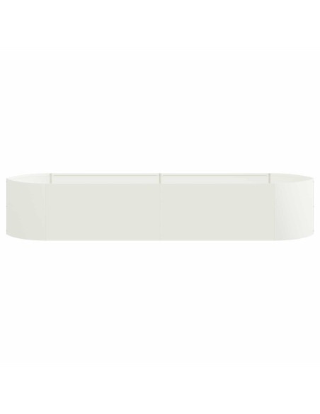 Letto rialzato da giardino Bianco 220 x 40 x 40 cm Acciaio
