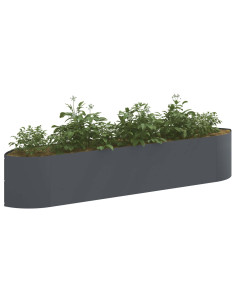 Letto rialzato da giardino Antracite 220 x 40 x 40 cm Acciaio 2
