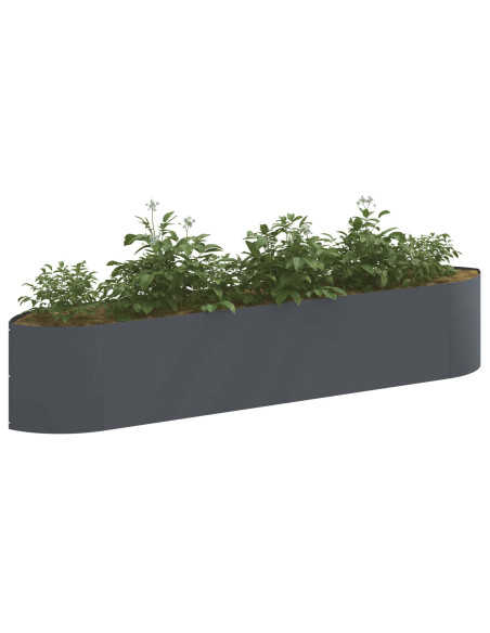 Letto rialzato da giardino Antracite 220 x 40 x 40 cm Acciaio