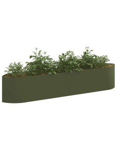 Letto rialzato da giardino Verde Oliva 220 x 40 x 40 cm Acciaio 2