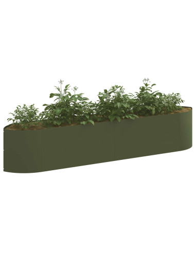Letto rialzato da giardino Verde Oliva 220 x 40 x 40 cm Acciaio