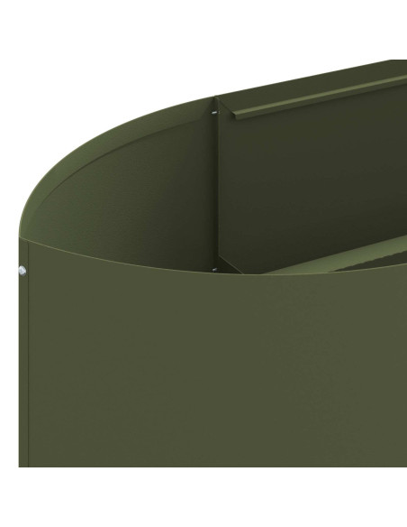 Letto rialzato da giardino Verde Oliva 220 x 40 x 40 cm Acciaio