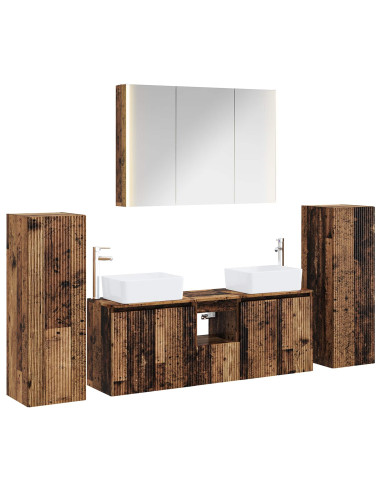Set di mobili per il bagno 6 pcs Legno antico