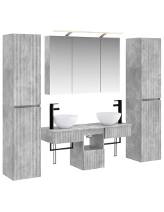 Set di mobili per il bagno 6 pcs Grigio Cemento