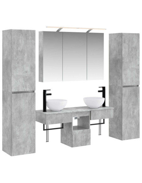 Set di mobili per il bagno 6 pcs Grigio Cemento