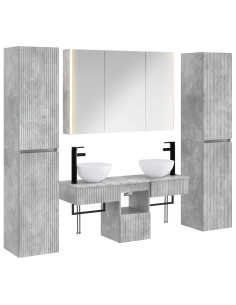Set di mobili per il bagno 6 pcs Grigio Cemento