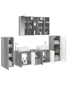 Set di mobili per il bagno 6 pcs Sonoma grigio 2
