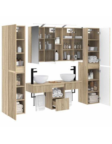 Set di mobili per il bagno 6 pcs Rovere Sonoma