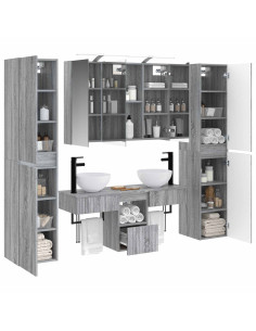 Set di mobili per il bagno 6 pcs Sonoma grigio 2