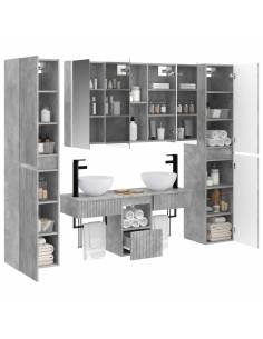 Set di mobili per il bagno 6 pcs Grigio Cemento 2
