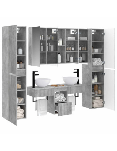 Set di mobili per il bagno 6 pcs Grigio Cemento