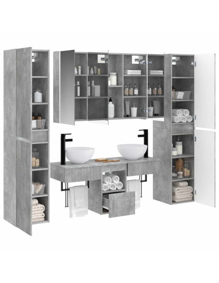 Set di mobili per il bagno 6 pcs Grigio Cemento