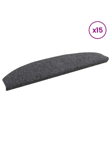 Tappetini per scale autoadesivi 15 pcs Grigio Scuro