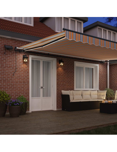 Tenda retrattile Multicolore 500 × 350 cm Tessuto e Alluminio