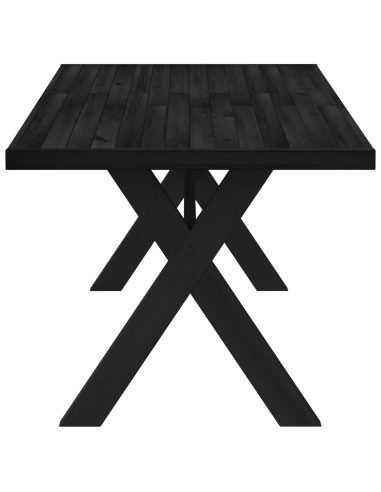 Tavolo da pranzo NOAIN 160 cm Legno Massello di Pino Nero