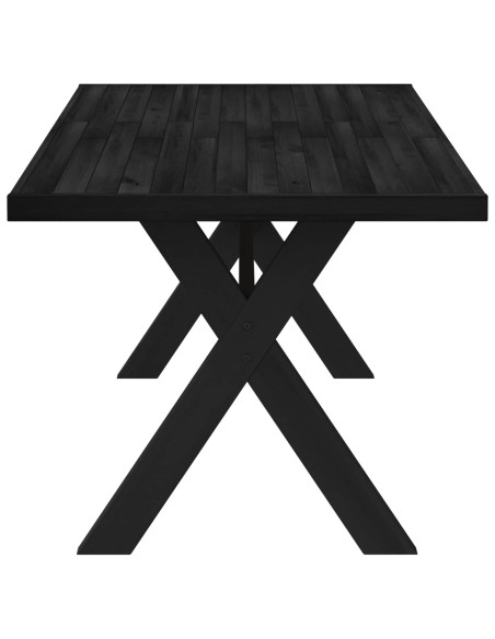 Tavolo da pranzo NOAIN 160 cm Legno Massello di Pino Nero